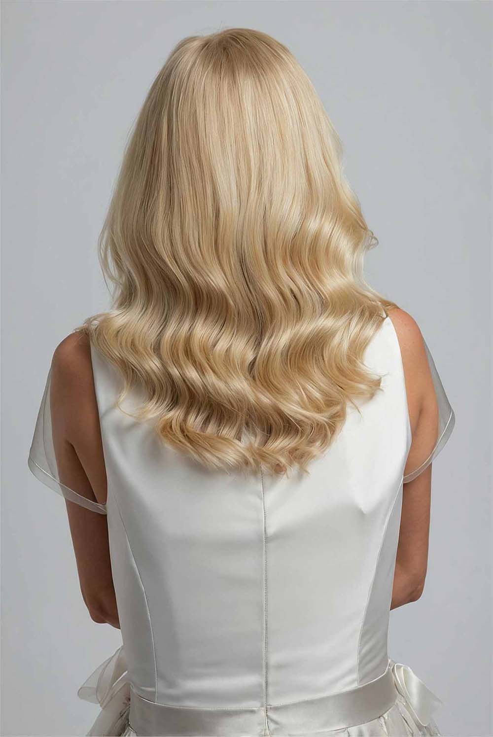 Honey Blonde Rooted Mix Soft Wavy Wig - Mongolian Wigs