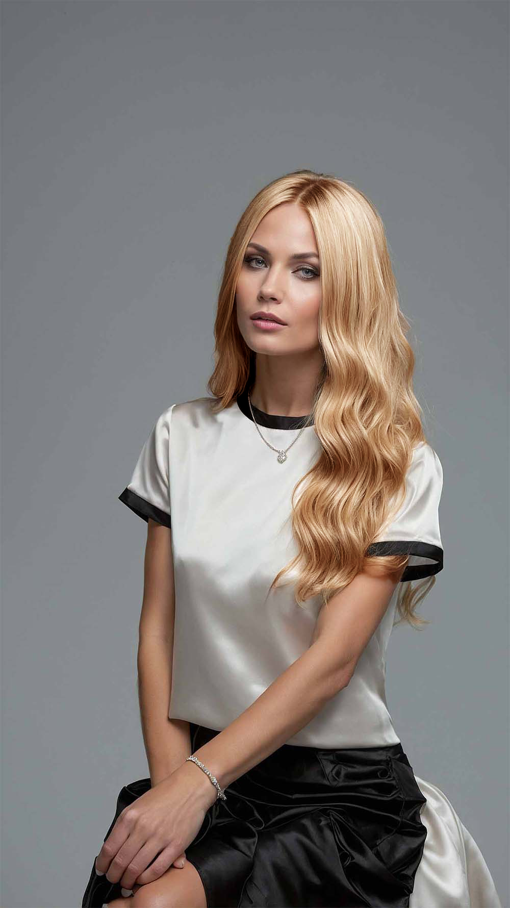 Wavy Caramel Piemonte Wig (Black Rooted) - Mongolian Wigs