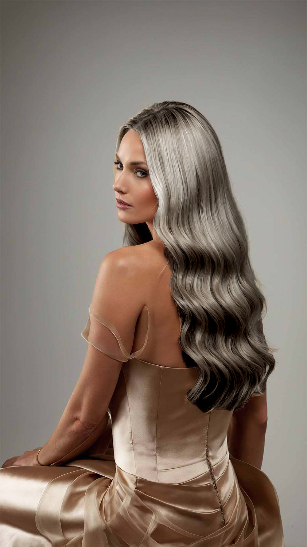 Wavy Dark Grey Piemonte Wig