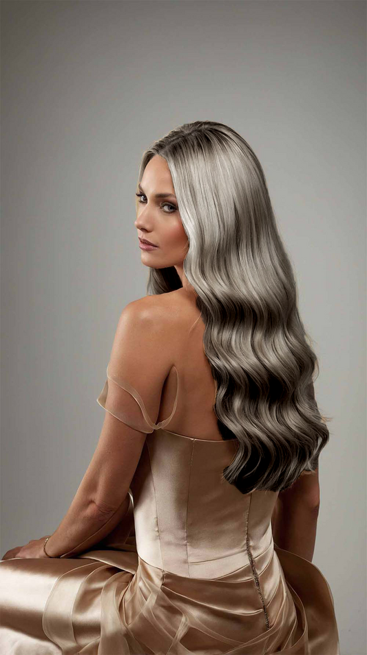 Wavy Dark Grey Piemonte Wig - Mongolian Wigs