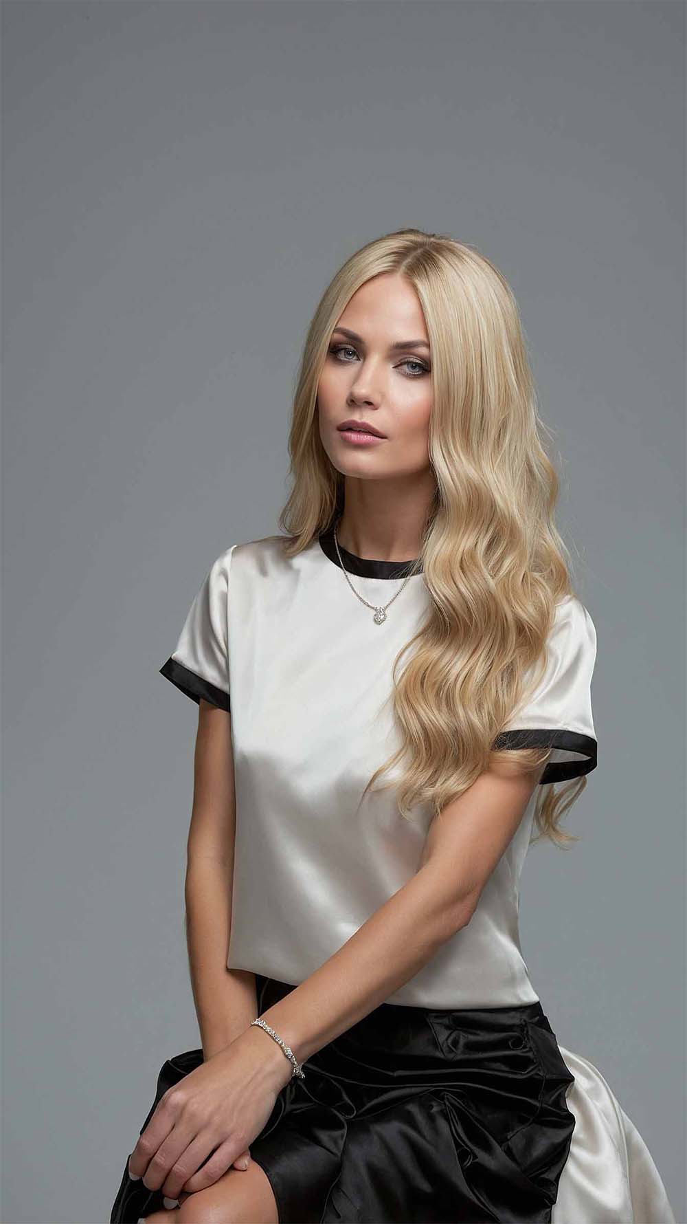 Honey Blonde Rooted Mix Vintage Waves Wigs