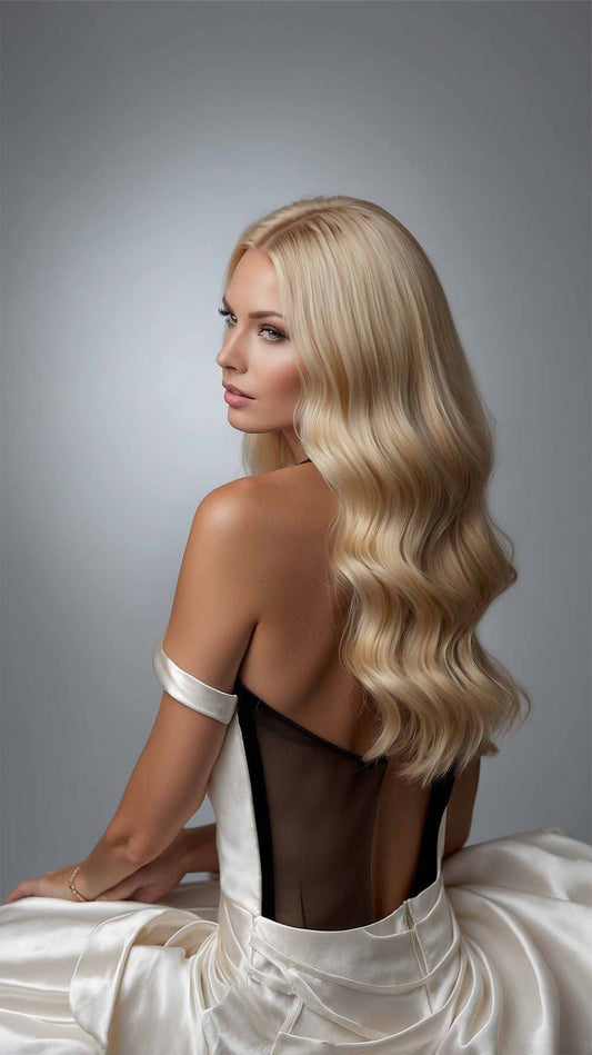 Wheat Blonde Blend Wavy Wigs - Mongolian Wigs