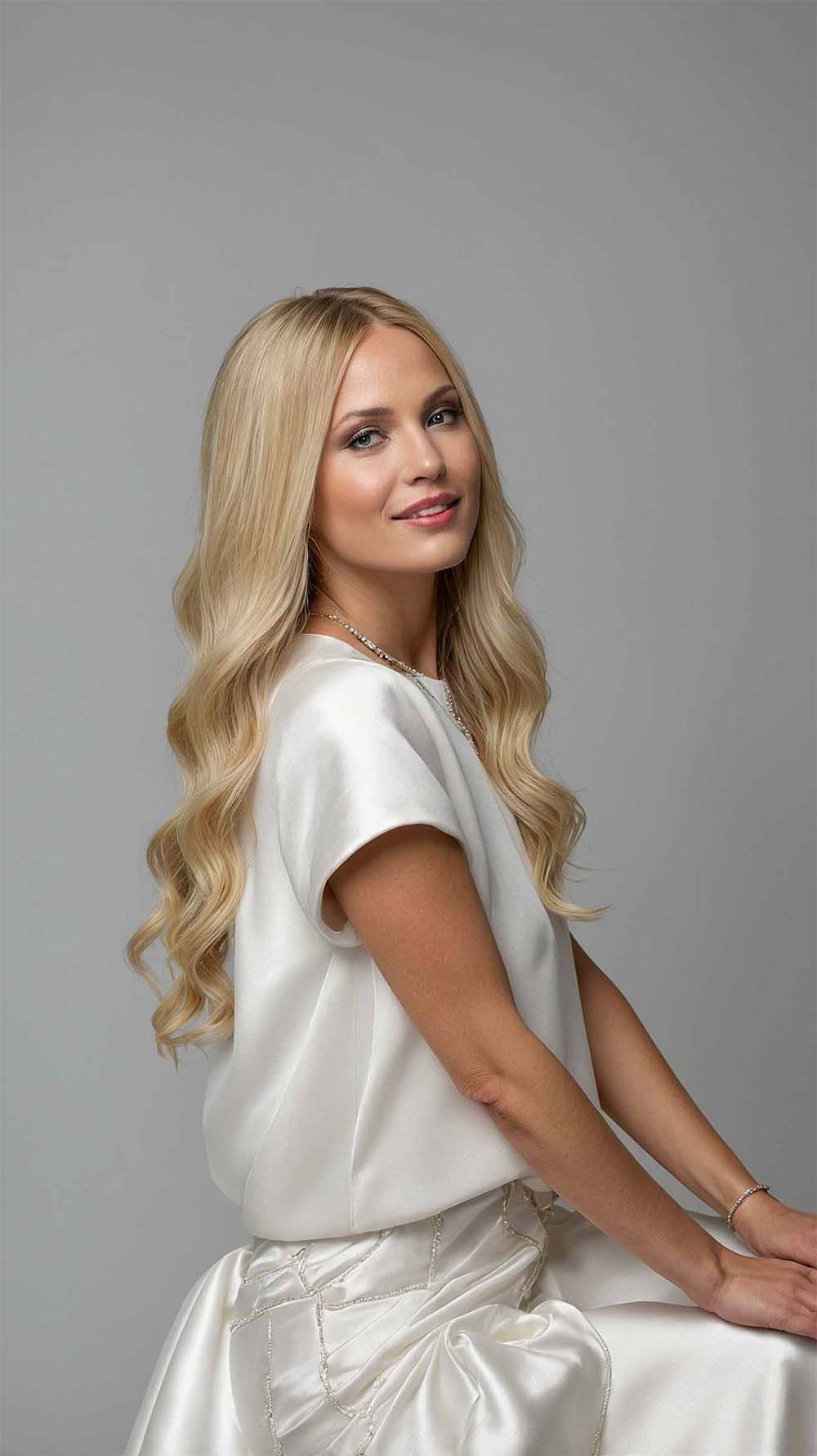 Honey Blonde Rooted Mix Vintage Waves Wig (Black Rooted)
