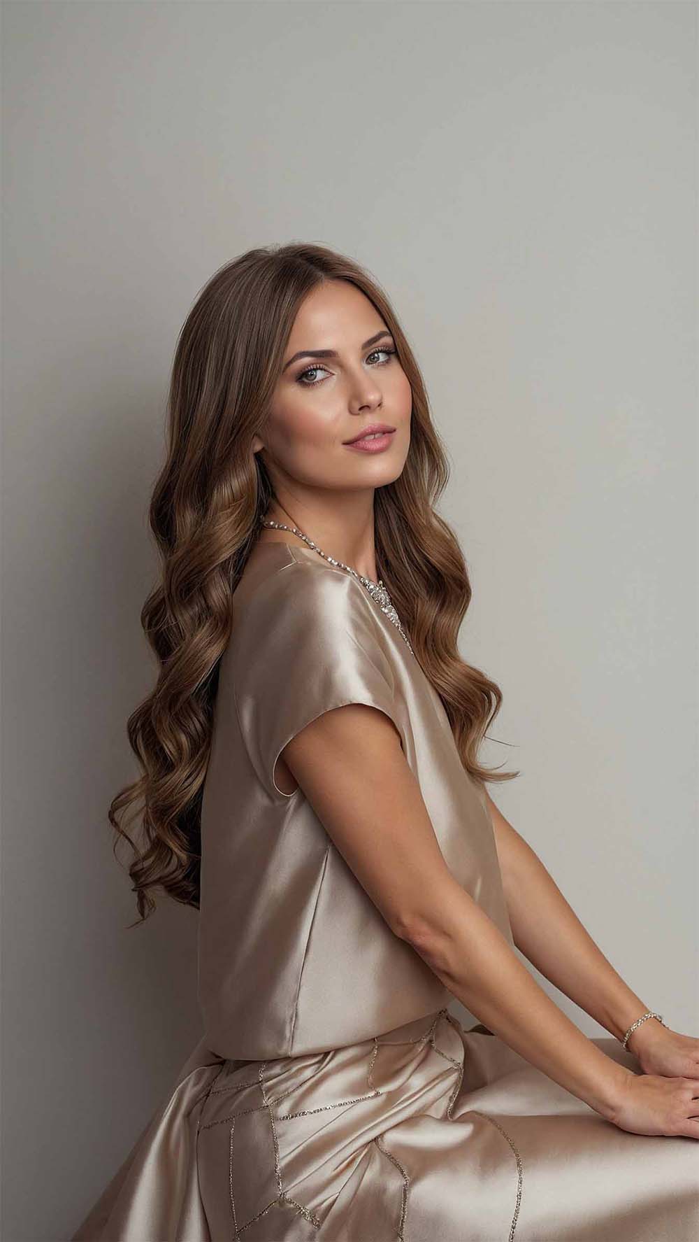 Taupe Rooted Barrel Curls Wigs - Mongolian Wigs
