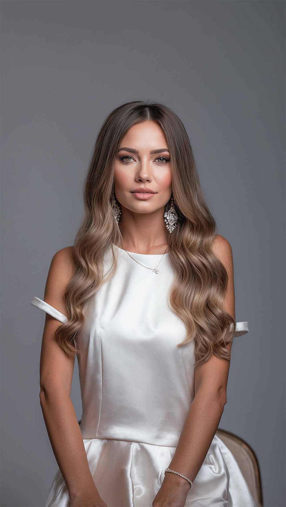 Taupe Rooted Barrel Curls Wigs - Mongolian Wigs