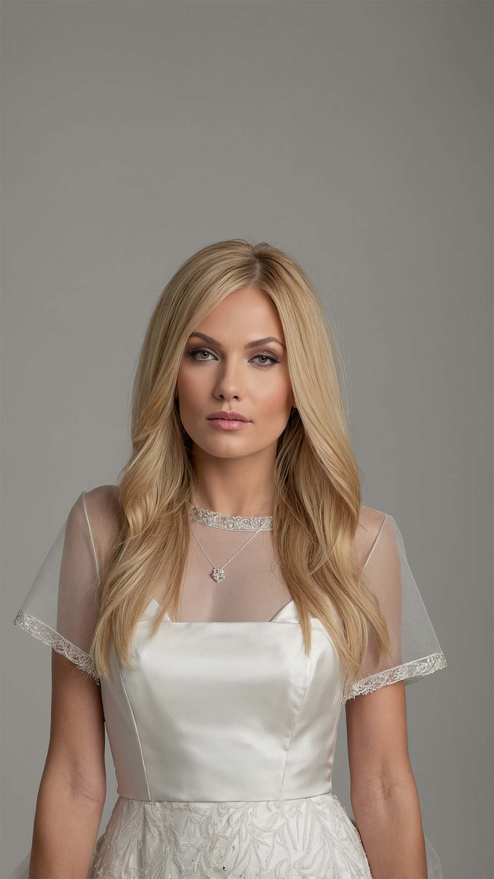 White Honey Blonde Rooted Straight Wig - Mongolian Wigs