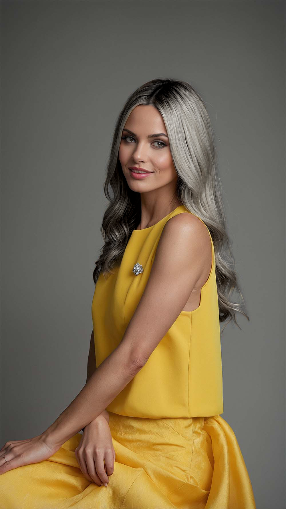 Natural Curl Light Grey Tuscany Wig