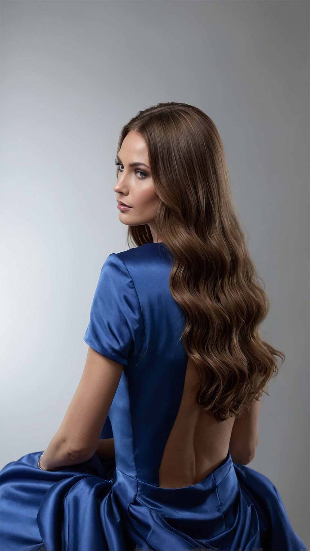 Khaki 4-layered Wavy Wigs