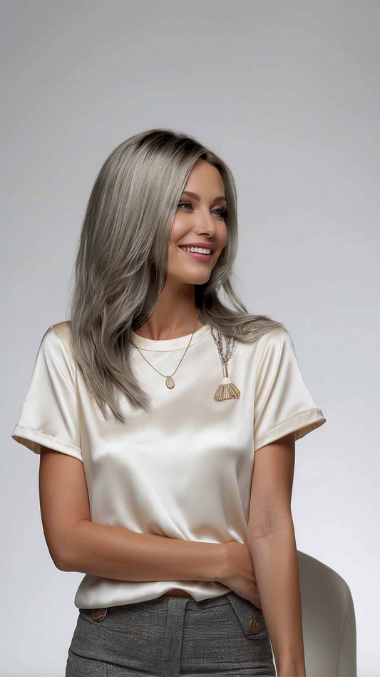 Straight Grey Santa Rossa Wig - Mongolian Wigs